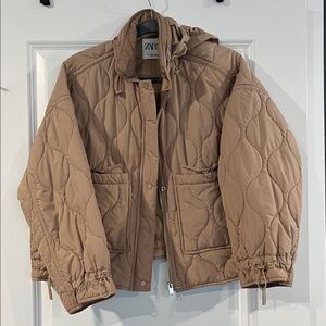 Zara Kids Brown Quilted Puffer Jacket